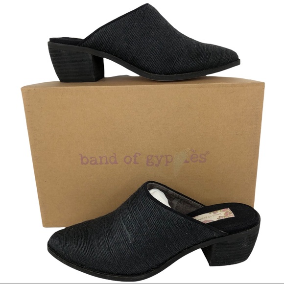 🆕 Band of Gypsies Parker Black Rope Heeled Slip-On Mules - Picture 1 of 9